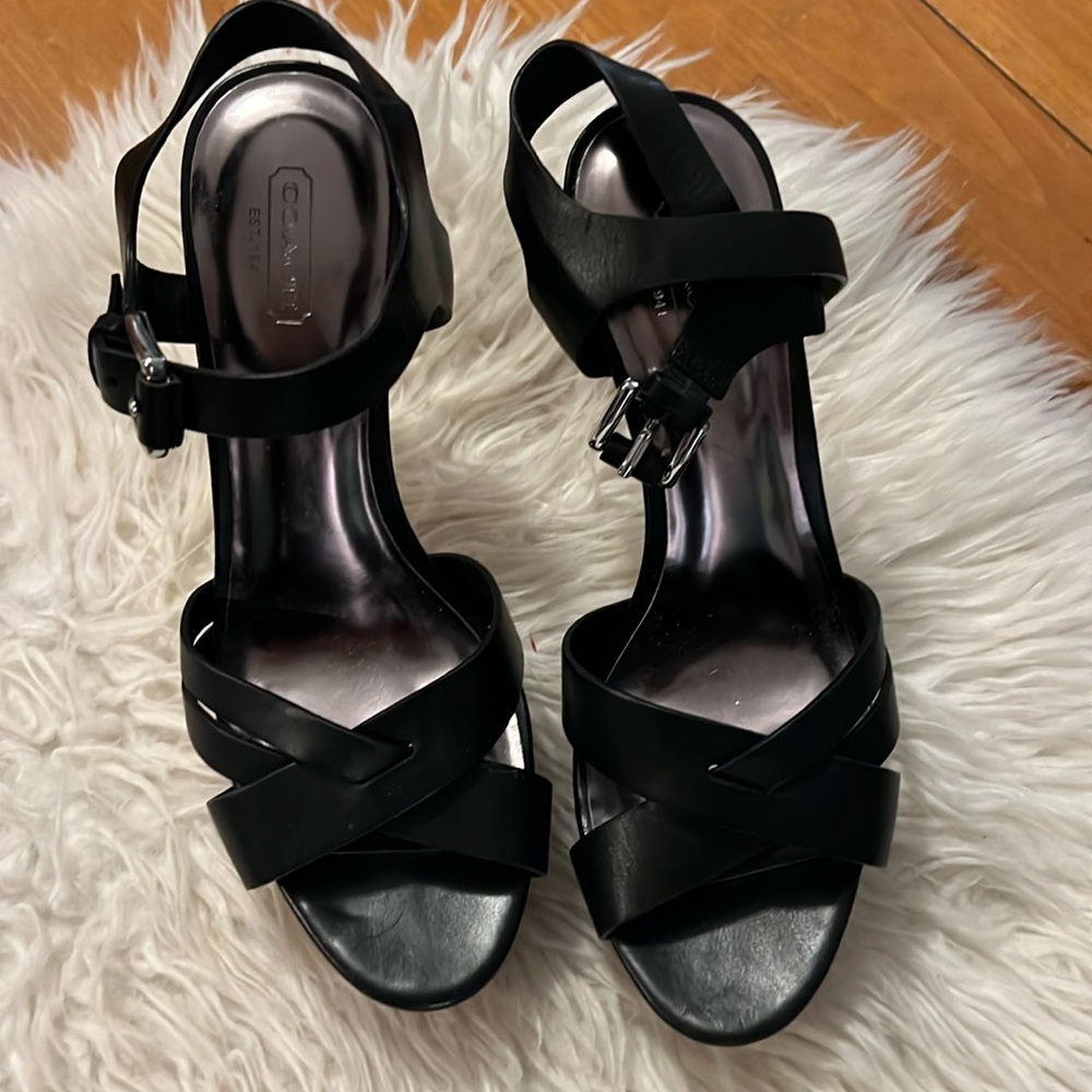 Black coach shoes 4 inch